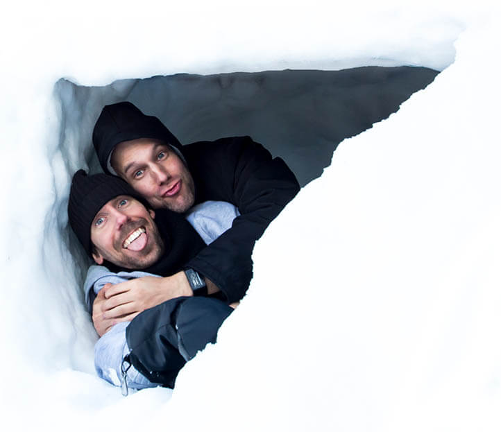 Greg and ant igloo Greg and Ant in our igloo aka our winter office
